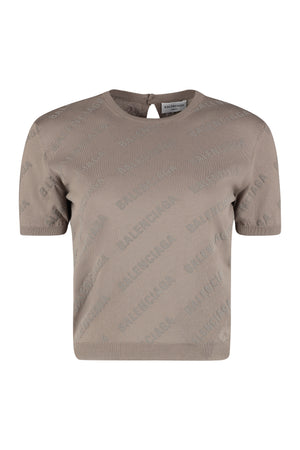 T-shirt girocollo in cotone-0